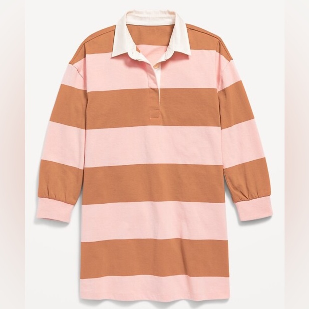Old Navy Long-Sleeve Rugby Polo Dress for Girls - NWOT